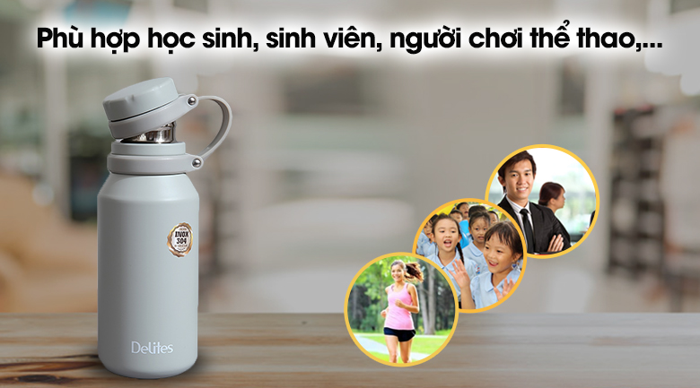 Bình giữ nhiệt inox 500 ml Delites Y59