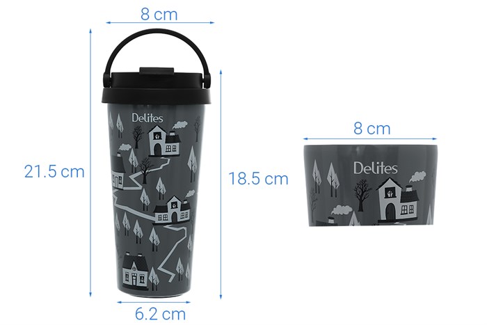 Ly giữ nhiệt inox 500 ml Delites K500B90 Đen Màu Đen