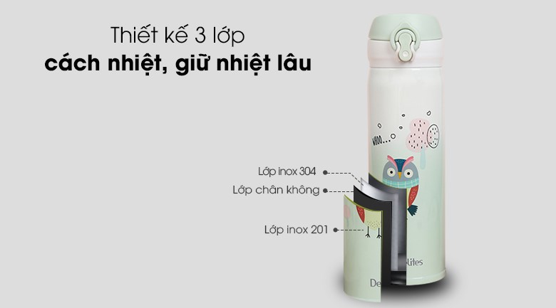 Bình giữ nhiệt inox 450 ml Delites K450B38