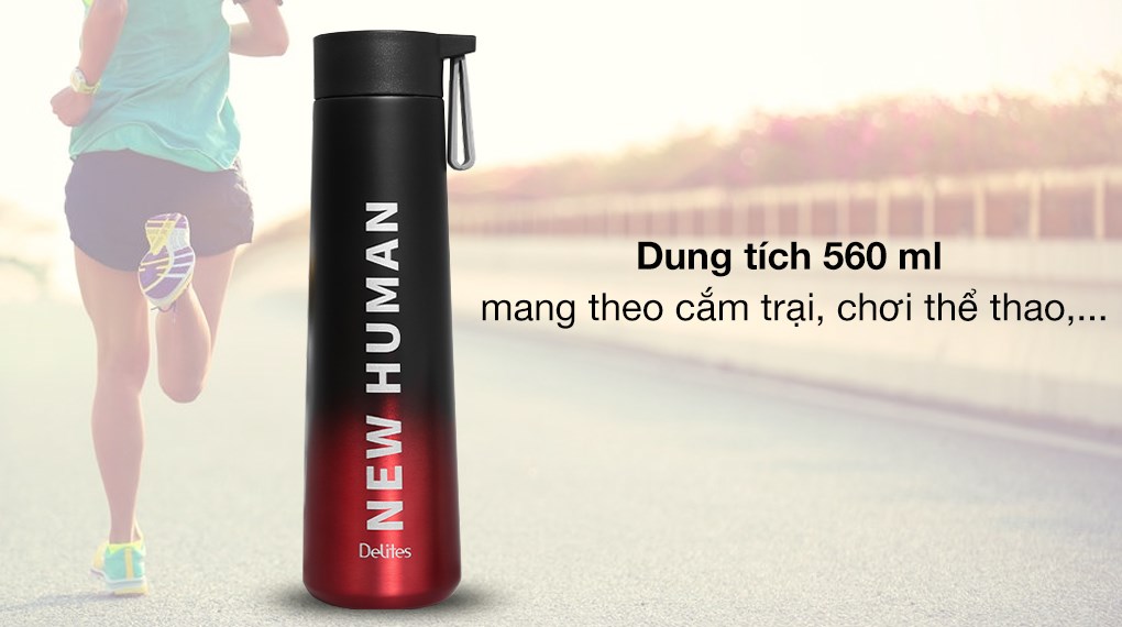Bình giữ nhiệt inox 560 ml Delites K560B72 Đen đỏ - 3