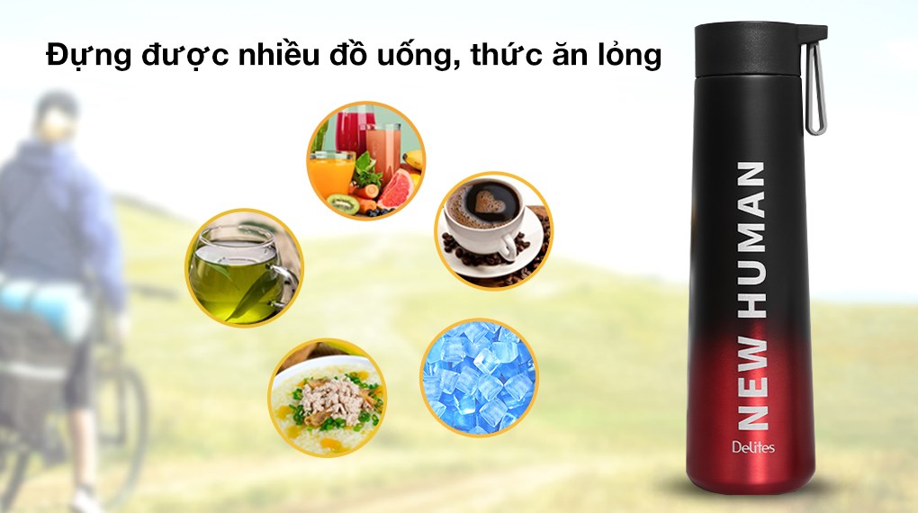 Bình giữ nhiệt inox 560 ml Delites K560B72 Đen đỏ - 4