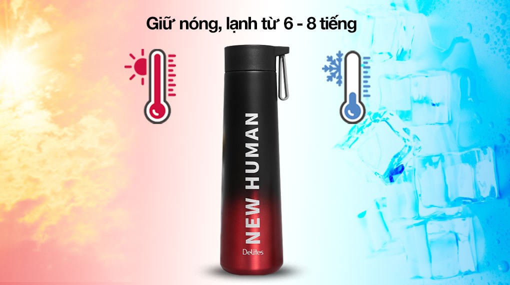 Bình giữ nhiệt inox 560 ml Delites K560B72 Đen đỏ - 7