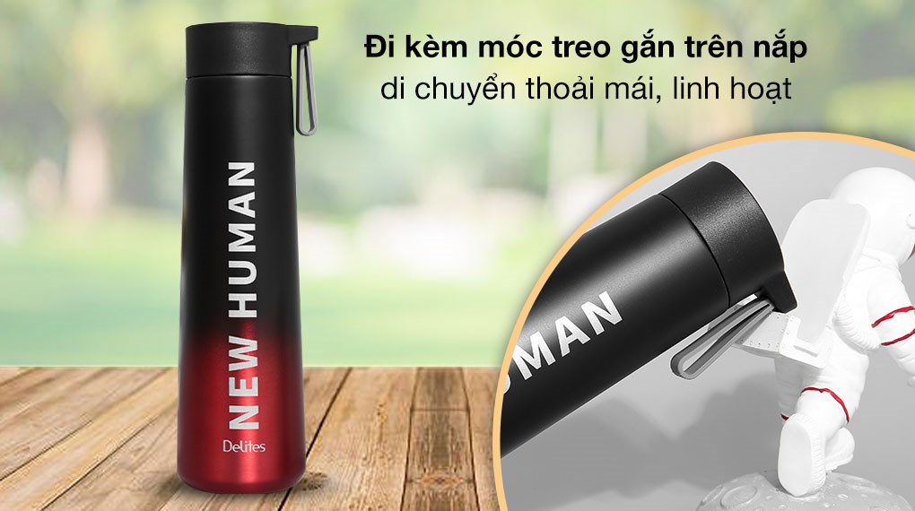 Bình giữ nhiệt inox 560 ml Delites K560B72 Đen đỏ - 9