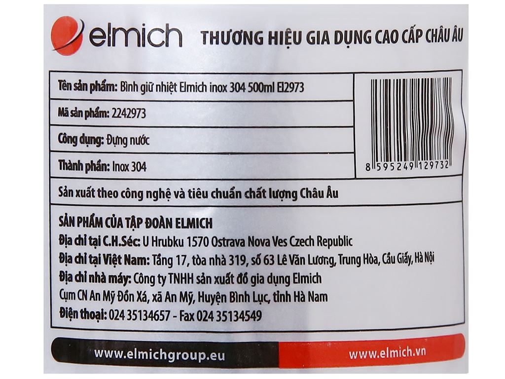 Bình giữ nhiệt inox Elmich EL2973 500ml (giao màu ngẫu nhiên) 9