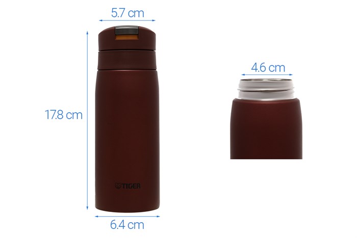 Bình giữ nhiệt inox 350 ml Tiger MCX-A352ROV Màu Đỏ đô