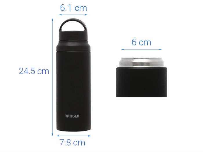 Bình giữ nhiệt inox 600 ml Tiger MCZ-S060KCV Màu Đen