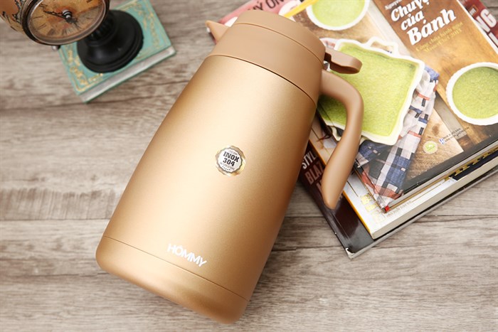 Bình giữ nhiệt inox 1600 ml Hommy KH16 Màu Vàng