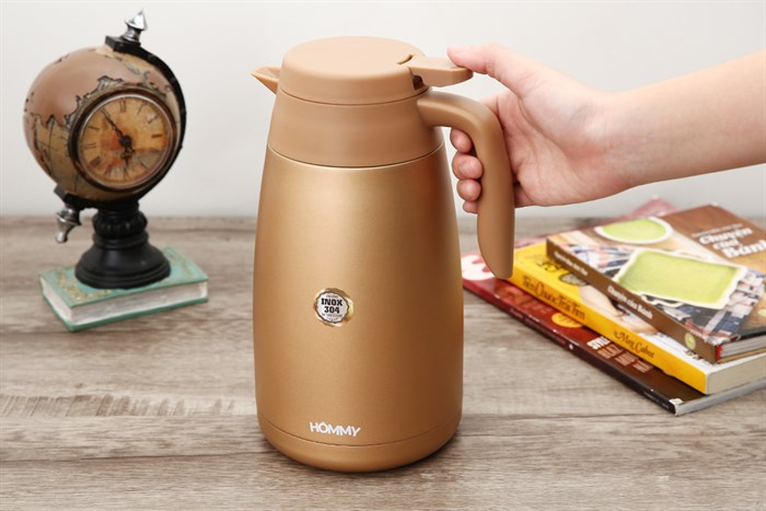 Bình giữ nhiệt inox 1600 ml Hommy KH16 Màu Vàng