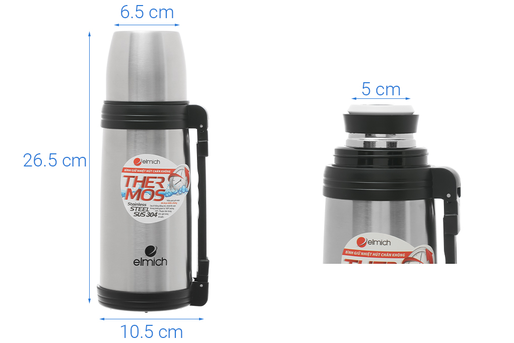 Bình giữ nhiệt inox 800 ml Elmich T8