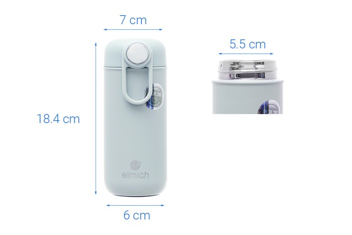 Bình giữ nhiệt inox 400 ml Elmich EL8018 Màu Xanh