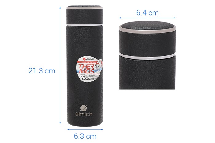 Bình giữ nhiệt inox 420 ml Elmich EL3667 Màu Đen