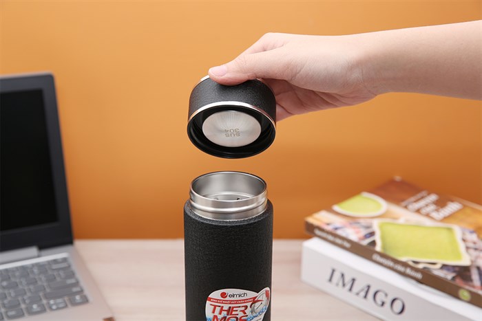 Bình giữ nhiệt inox 420 ml Elmich EL3667 Màu Đen