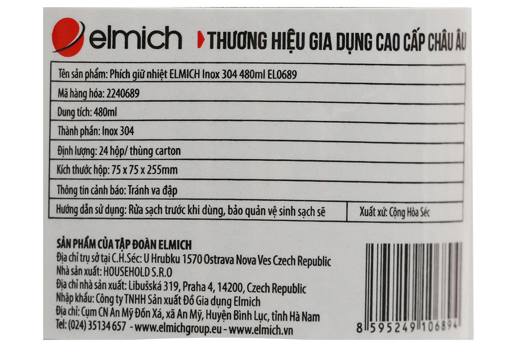 Bình giữ nhiệt inox 480 ml Elmich EL0689