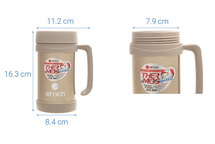 Ly giữ nhiệt inox 500 ml Elmich EL0632 Màu Bạc