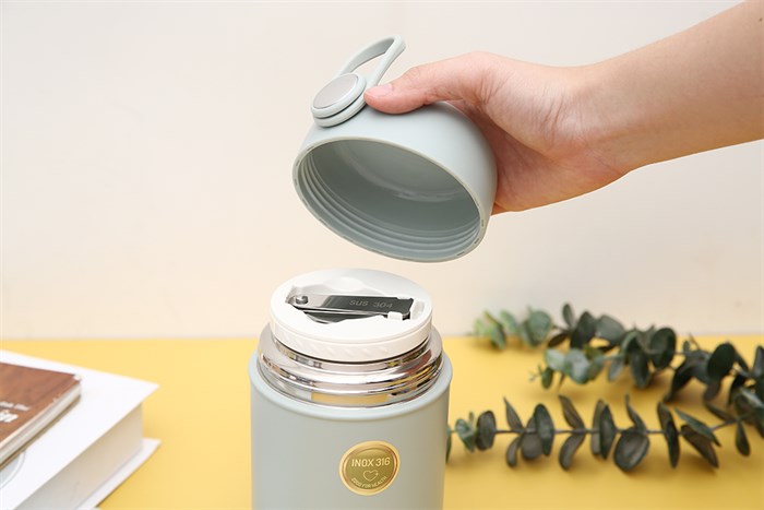 Bình đựng thức ăn giữ nhiệt inox 600 ml Elmich EL8019 Màu Xanh