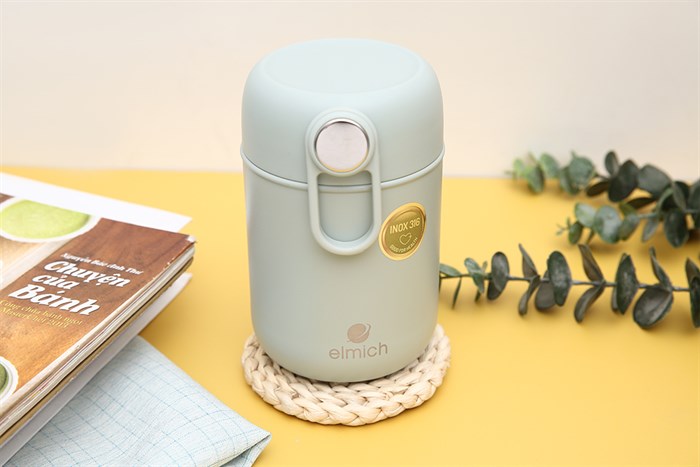 Bình đựng thức ăn giữ nhiệt inox 600 ml Elmich EL8019 Màu Xanh