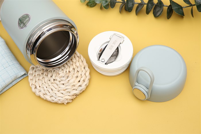 Bình đựng thức ăn giữ nhiệt inox 600 ml Elmich EL8019 Màu Xanh