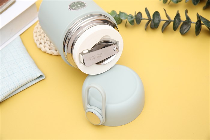 Bình đựng thức ăn giữ nhiệt inox 600 ml Elmich EL8019 Màu Xanh