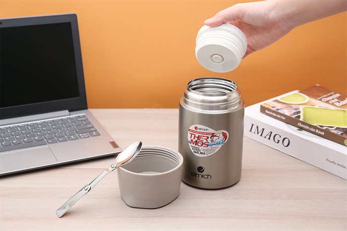 Bình đựng thức ăn giữ nhiệt inox 800 ml Elmich EL3671 Màu Bạc