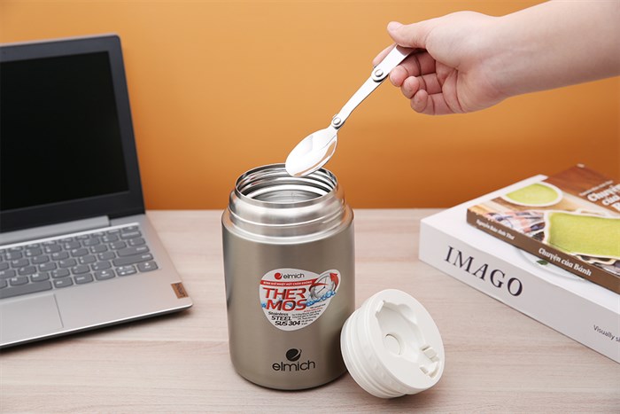 Bình đựng thức ăn giữ nhiệt inox 800 ml Elmich EL3671 Màu Bạc