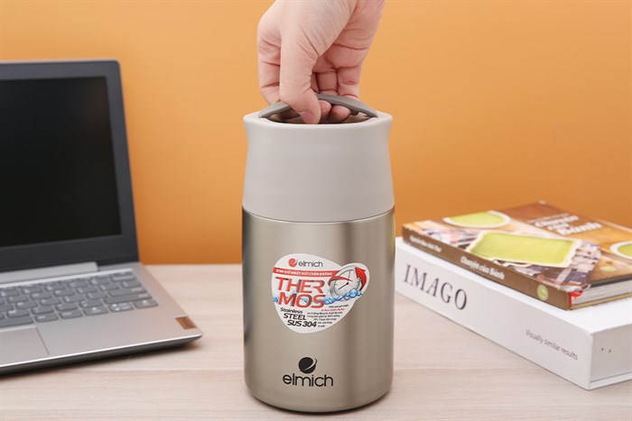 Bình đựng thức ăn giữ nhiệt inox 800 ml Elmich EL3671 Màu Bạc