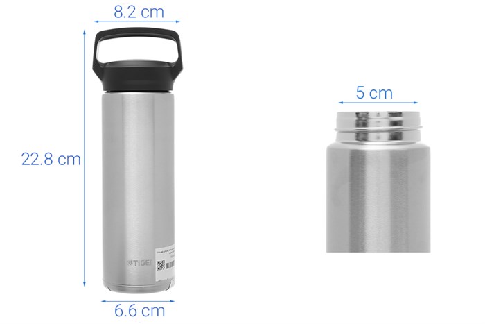Bình giữ nhiệt inox 480 ml Tiger MEA-B048XSV Màu Xám