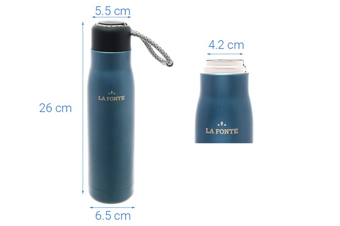 Bình giữ nhiệt inox 500 ml La Fonte 002332 Màu Xanh
