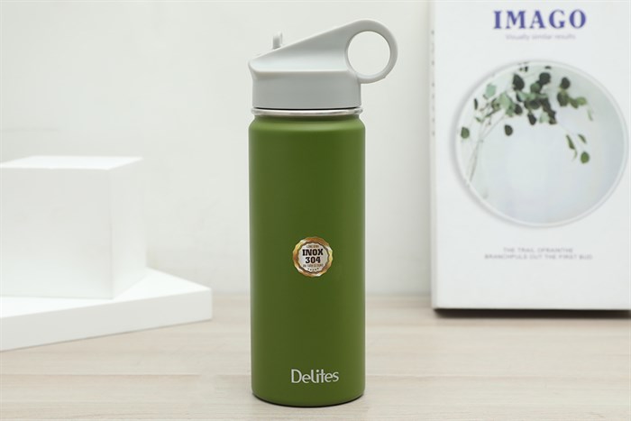 Bình giữ nhiệt inox 530 ml Delites Y1 xanh lá Màu Xanh lá