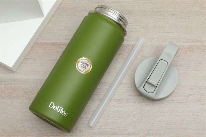 Bình giữ nhiệt inox 530 ml Delites Y1 xanh lá Màu Xanh lá