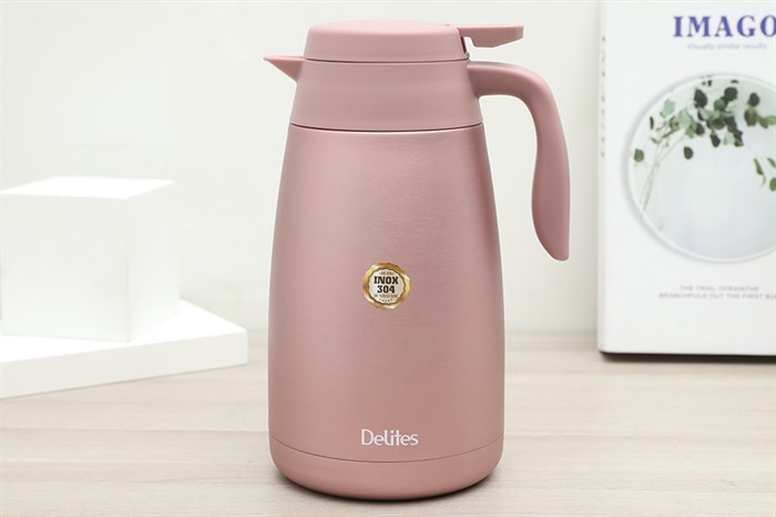Bình giữ nhiệt inox 1600 ml Delites KH16 hồng Màu Hồng