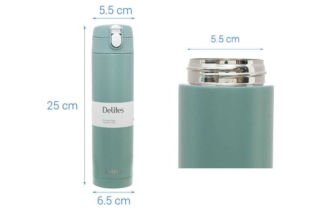 Bình giữ nhiệt inox 500 ml delites ks k500b56 xanh 8