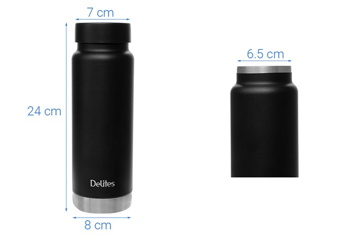 Bình giữ nhiệt inox 750 ml Delites LOOP-075YGS Màu Đen