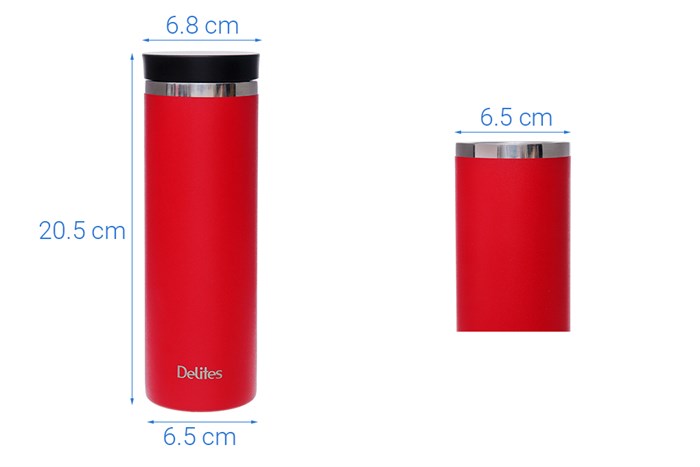 Bình giữ nhiệt inox 450 ml Delites A1-045Y Màu Đỏ