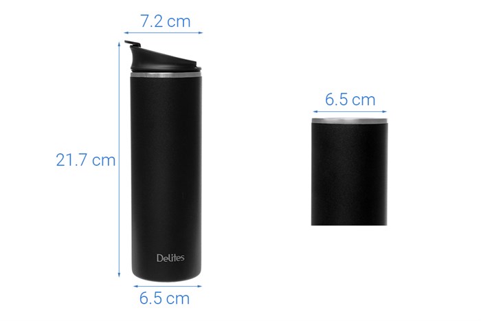 Bình giữ nhiệt inox 480 ml Delites Sip-048Y Màu Đen
