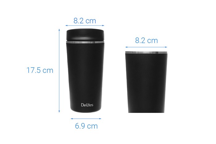 Ly giữ nhiệt inox 480 ml Delites C1-048Y Màu Đen