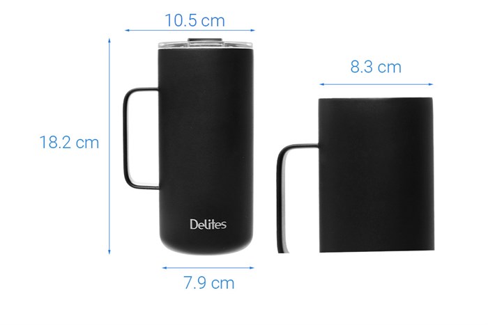 Ly giữ nhiệt inox 700 ml Delites MUG-070YFG Màu Đen