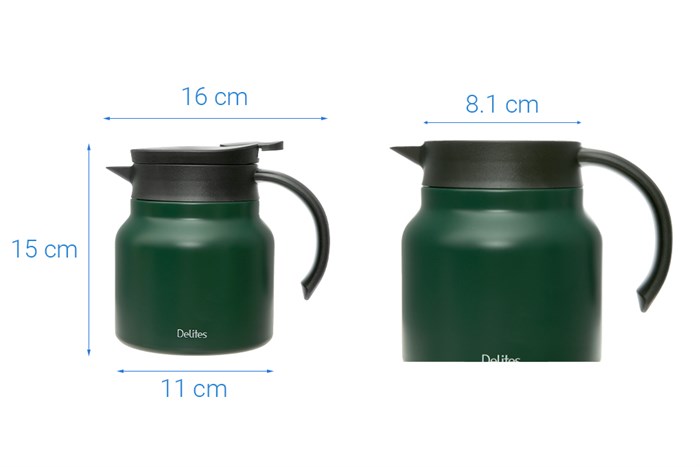 Bình giữ nhiệt inox 800 ml Delites TH9136 Màu Xanh lá