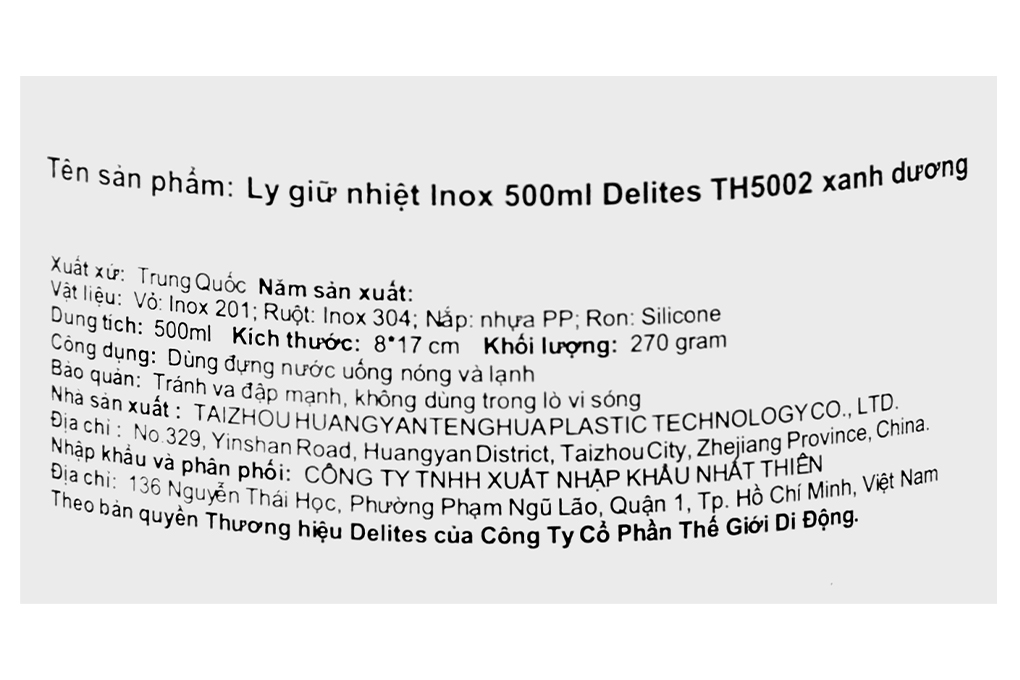 Ly giữ nhiệt inox 500 ml Delites TH5002 - 10