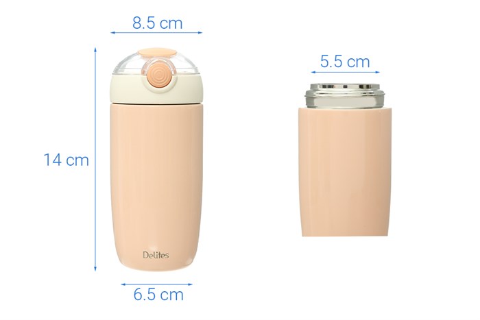 Bình giữ nhiệt inox 440 ml Delites TH6001 Màu Hồng
