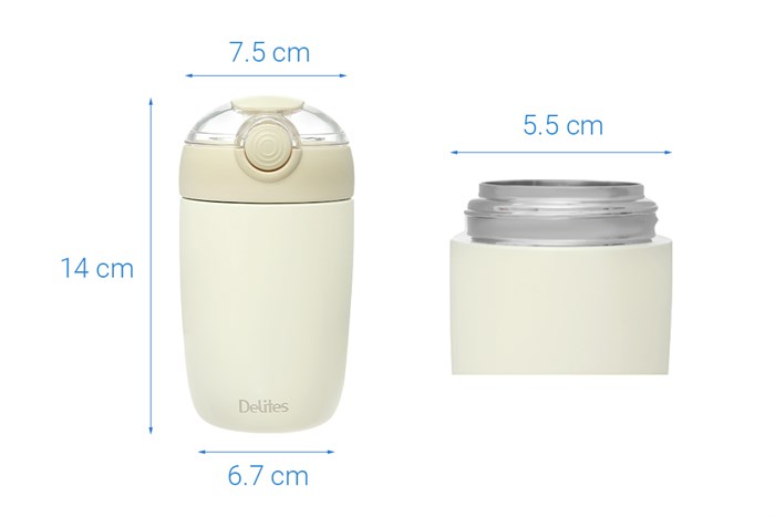 Bình giữ nhiệt inox 320 ml Delites TH6002 Màu Trắng