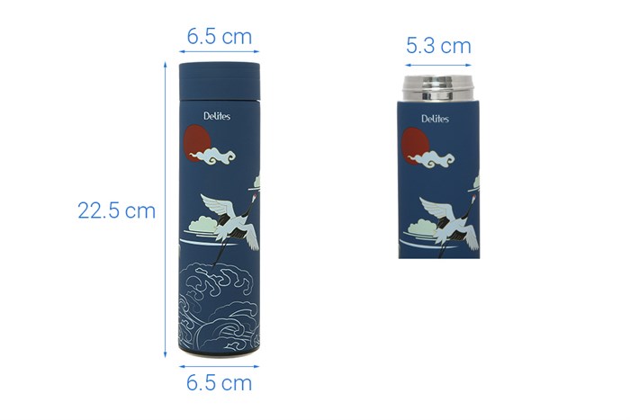 Bình giữ nhiệt inox 500 ml Delites TH5088 Màu Xanh Dương