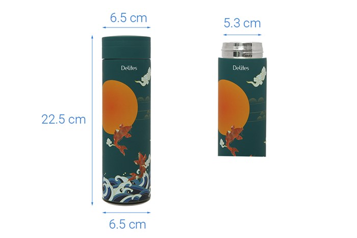 Bình giữ nhiệt inox 500 ml Delites TH5088 Màu Xanh lá