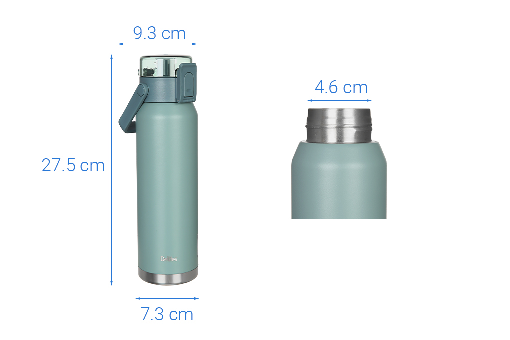Bình giữ nhiệt inox 670 ml Delites XB-20109 Màu Xanh bộ đội