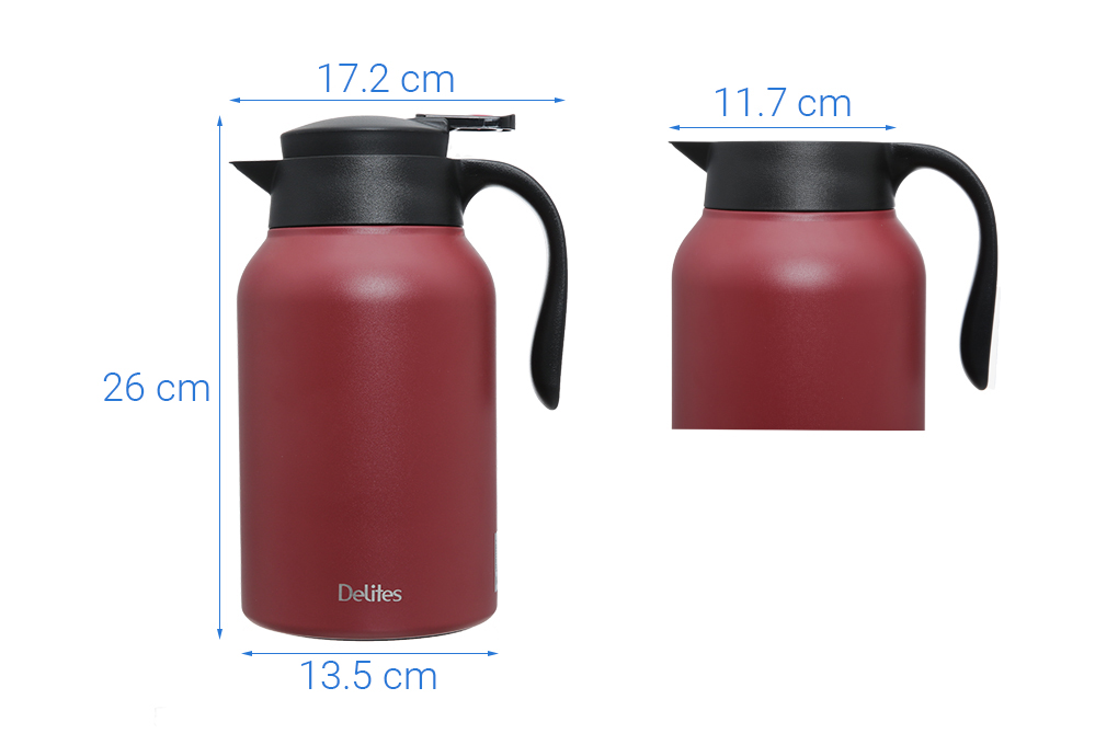 Bình giữ nhiệt inox 2000 ml Delites XB-20156 Màu Đỏ