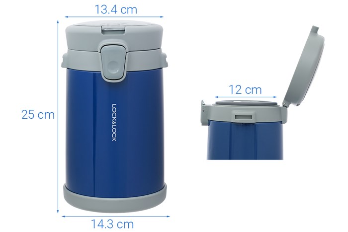 Bộ bình đựng thức ăn giữ nhiệt inox Lock&Lock LHC8039BLU Màu Xanh