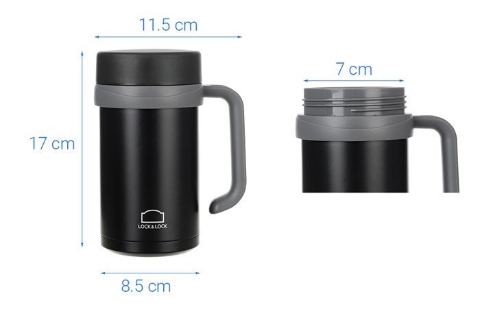 Ly giữ nhiệt inox 500 ml Lock&Lock LHC4026B Màu Đen
