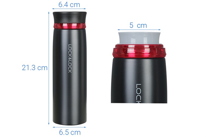 Bình giữ nhiệt inox 450 ml Lock&Lock LHC4131BKR Màu Đen - Đỏ