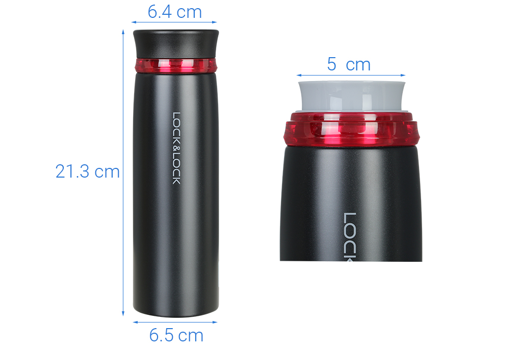 Bình giữ nhiệt inox 450 ml Lock&Lock LHC4131BKR Màu Đen - Đỏ