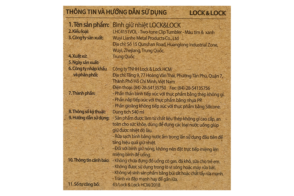 Ly giữ nhiệt inox 540 ml Lock&Lock LHC4151MIT - 13
