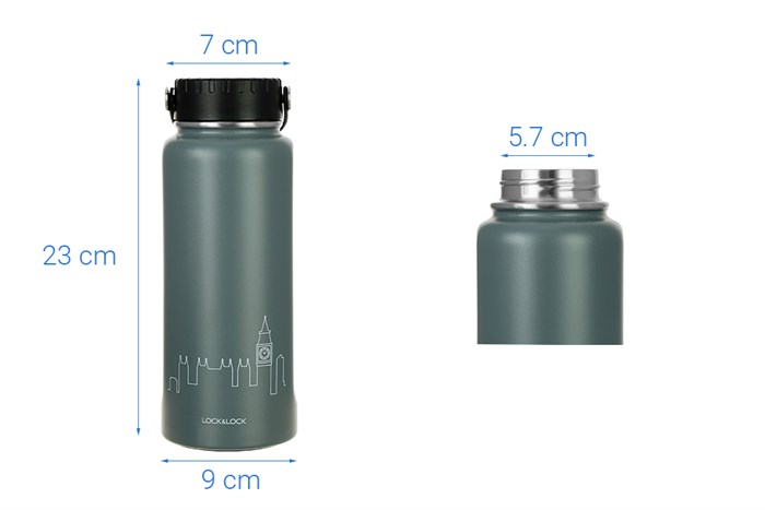 Bình giữ nhiệt inox 897 ml Lock&Lock LHC4160GRY Màu Xám